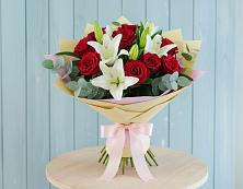 Букет цветов из:  Лилии и Розы в Султан-Янги-Юрте