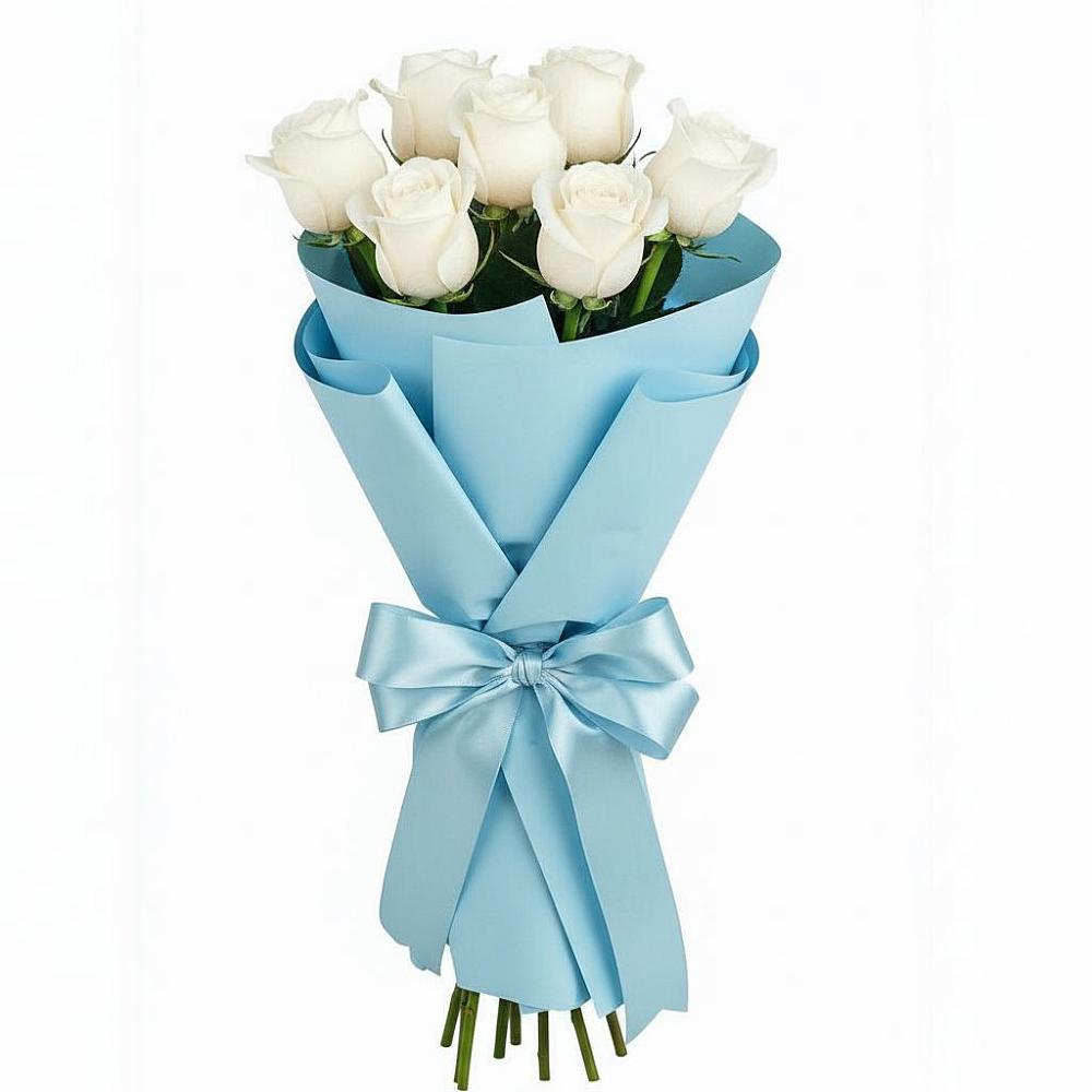 Букет 7 белых роз Проуд в Султан-Янги-Юрте