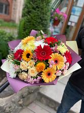 Букет цветов из:  Герберы, Ромашки, Хризантемы, Розы и Подсолнухи #REPLACE_PRED# Султан-Янги-Юрте