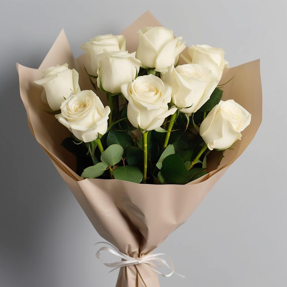 Букет 9 Белых роз Эдлесс Лав в Султан-Янги-Юрте
