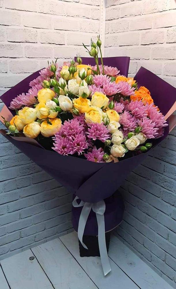 Букет цветов из: Хризантемы и Розы в Султан-Янги-Юрте