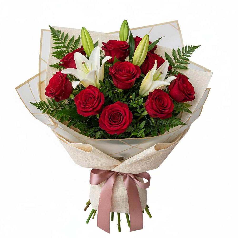 Букет цветов из: Лилии и Розы в Султан-Янги-Юрте