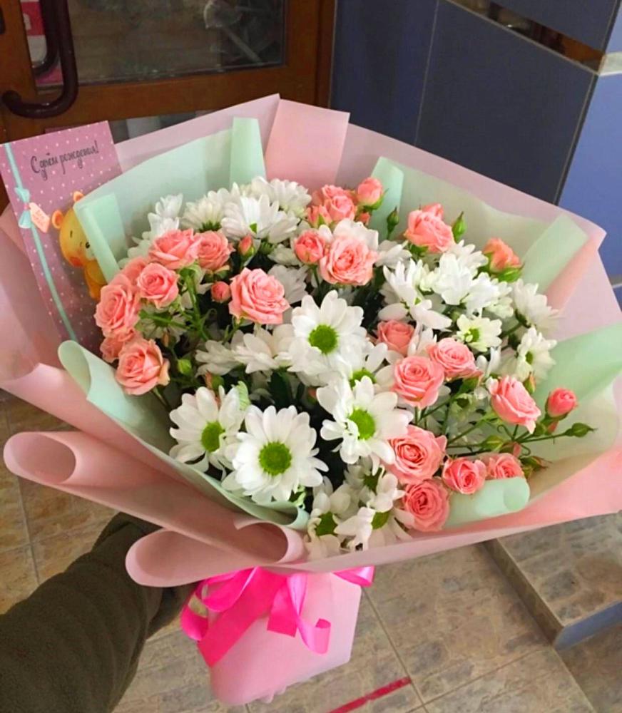 Букет цветов из: Розы и Хризантемы в Султан-Янги-Юрте