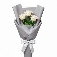 Букет 3 белые розы в Султан-Янги-Юрте