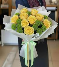 Букет цветов из:  Хризантемы и Розы в Султан-Янги-Юрте