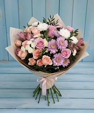 Букет цветов из:  Хризантемы, Розы и Альстромерии в Султан-Янги-Юрте