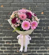 Букет цветов из:  Герберы и Хризантемы в Султан-Янги-Юрте