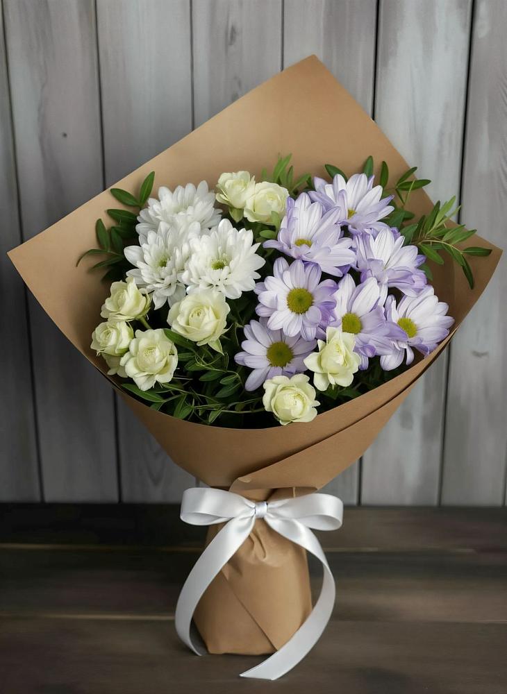Букет цветов из: Хризантемы и Розы в Султан-Янги-Юрте