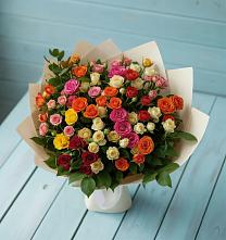 Букет Микс из разноцветных кустовых роз в Султан-Янги-Юрте